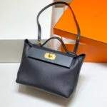 Replica Hermes Kelly 2424 Leather 29cm H230268 Black Shoulder bag