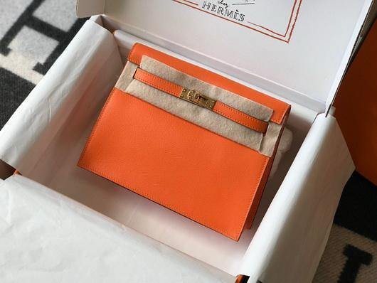 Replica Hermes Kelly Danse 22cm Leather Bag 20355 Orange