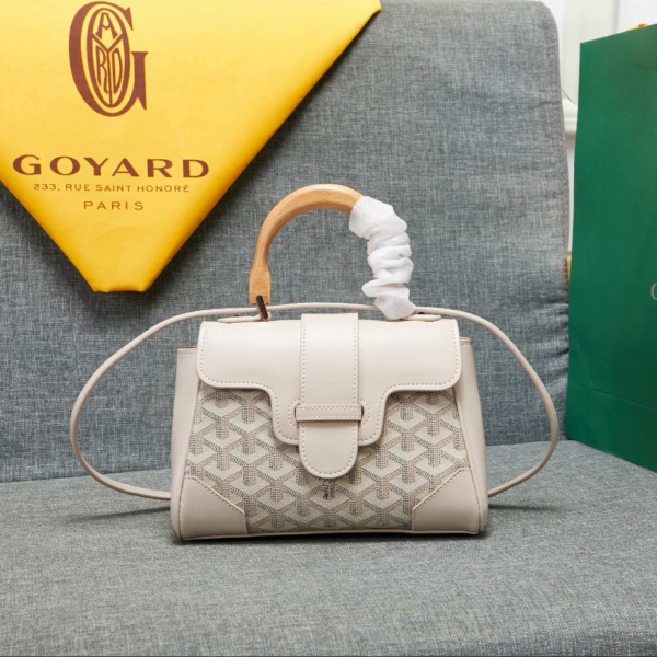 Goyard mini sigon Saddle bag Cream White Size:18*15*20*9cm