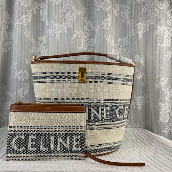 CELINE Fabric cow leather bucket bag with little wallet 1188 Size: 29*25*23cm