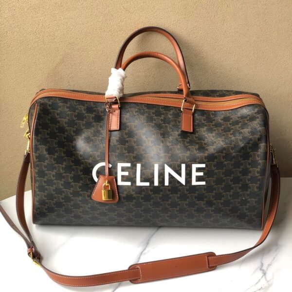 CELINE new travel bag leather Black 8029 size: 50 * 28* 22.5cm
