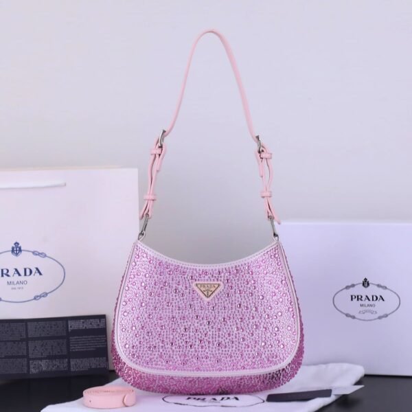Prada Ss21 Hobo BlingBling 8801 pink size: 22*18*5cm