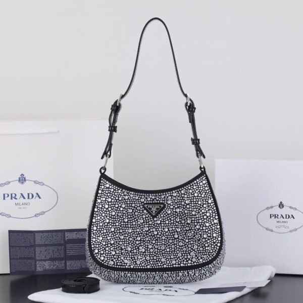 Prada Ss21 Hobo BlingBling 8801 black size: 22*18*5cm