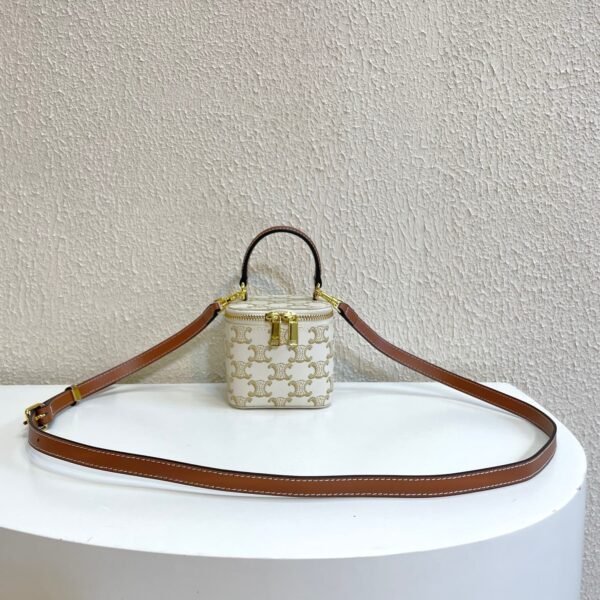 CELINE 23s Spring/Summer - Mini smooth leather makeup case Presbyopia pattern 8080 Size: 9.5* 8* 9cm