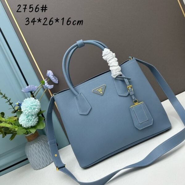 Prada Cross cut cowhide shoulder bag blue 2756# size: 34*26*16cm