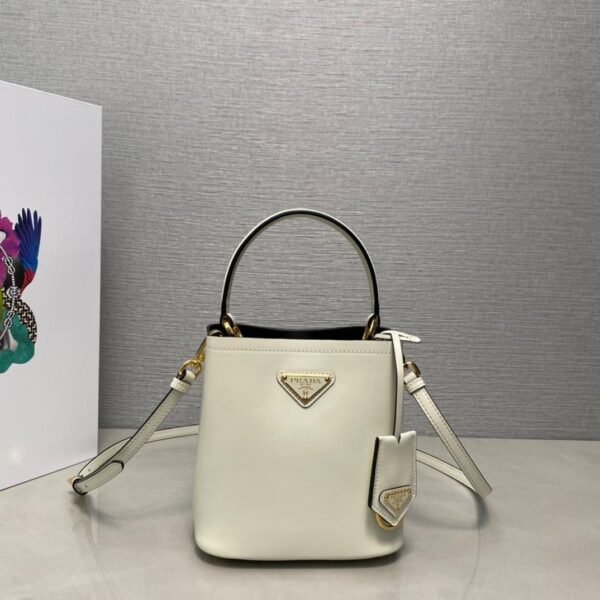 Prada Panier Plain cowhide Bucket bag white size: 15*16*9.5cm