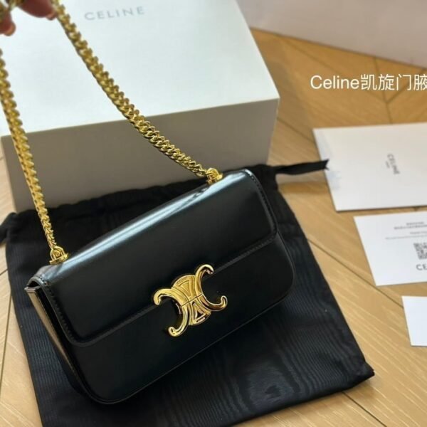 CELINE TRIOMPHE Crossbody bag Black Size: 20cm