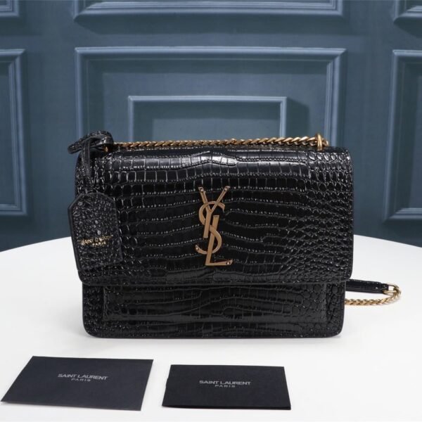 YSL/ saint laurent Crocodile print shoulder bag original quality size：22*16*8cm