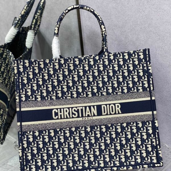 Dior oblique Letter stripe tote oversize shopping bag size:42*18*35cm